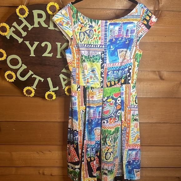 NWT Kate Spade Mariella Picnic Pleat Midi Dress European Summer Watermelon Bike - Picture 4 of 8